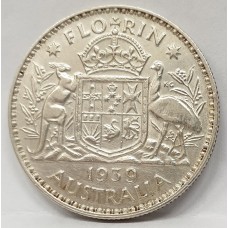 AUSTRALIA 1939 . FLORIN . EXCELLENT GRADE